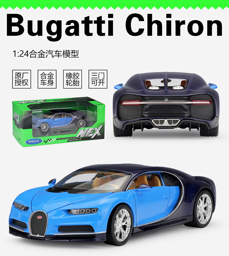 1/24 Scale Bugatti Chiron Sports Car Diecast Model