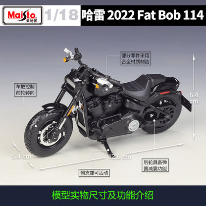 1/18 Scale 2022 Harley-Davidson Fat Bob 114 Diecast Model Motorcycle