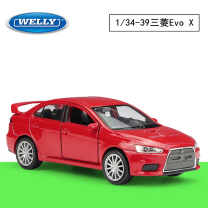 1/36 Scale Mitsubishi Lancer Evolution X Sports Sedan Diecast Model Car Pull Back Toy