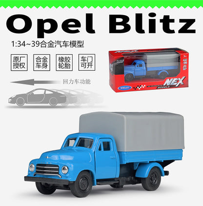 1/36 Scale Opel Blitz Truck Diecast Model Car Pull Back Toy