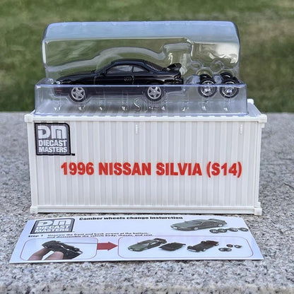 1/64 Scale Nissan Silvia S14 S15 Sports Car with Container Diecast Model