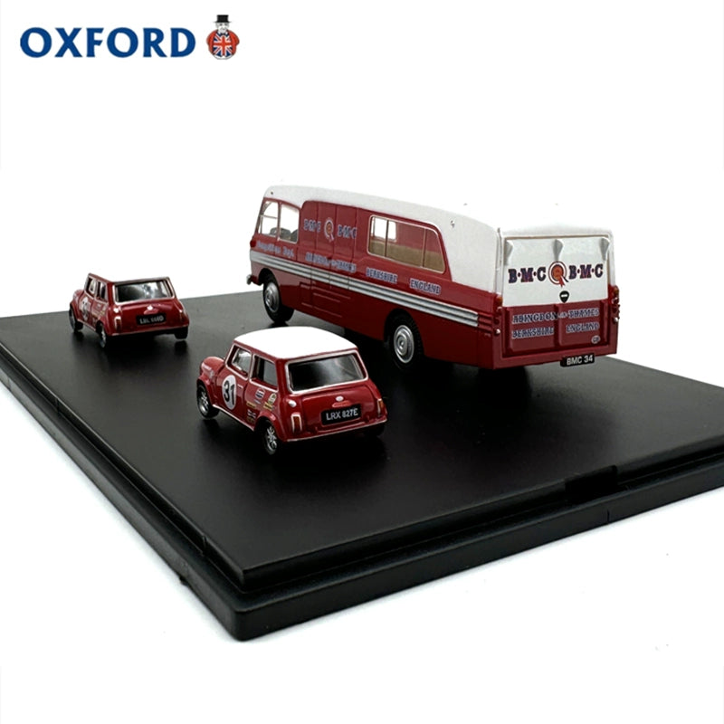 1/76 Scale BMC Car Transporter & Two Minis BMC Competitions Dept Diecast Model