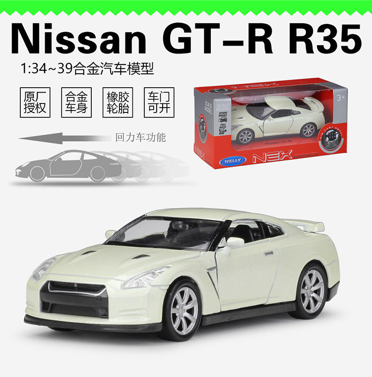 1/36 Scale Nissan GT-R R35 Diecast Model Car Pull Back Toy