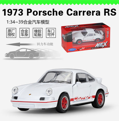 1/36 Scale 1973 Porsche 911 Carrera RS Diecast Model Car Pull Back Toy