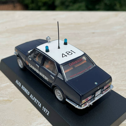 1/43 Scale 1972 Alfa Romeo Alfetta Italian Carabinieri Police Car Diecast Model