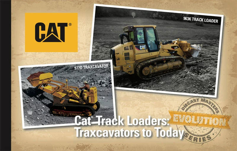 1/50 Scale Caterpillar 977D Traxcavator (Circa 1955-1960) and CAT 963K Track Loader (Current) Diecast Model Set DM85559