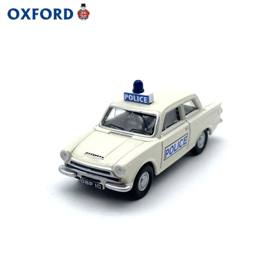 1/76 Scale Ford Cortina Mk I Police Car White Diecast Model