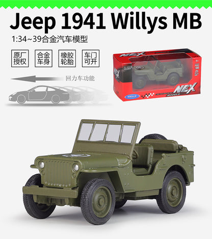 1/36 Scale 1941 Jeep Willys MB Diecast Model Car Pull Back Toy