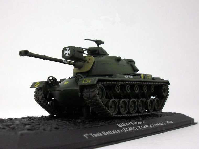 1/72 Scale 1968 M48A2 Patton USMC Vietnam War Tank Diecast Model