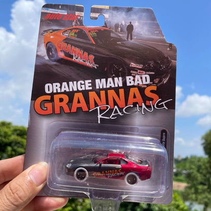 1/64 Scale Toyota Supra Grannas "Orange Man Bad" Diecast Model Car