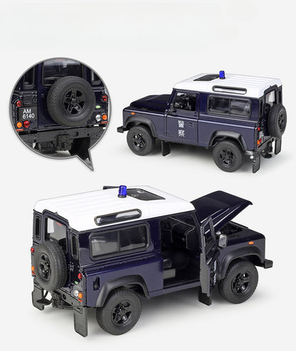 1/24 Scale Land Rover Defender Hong Kong Police Patrol Car Diecast Model