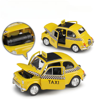 1/24 Scale Nuova Fiat 500 Taxi Cab Diecast Model Car