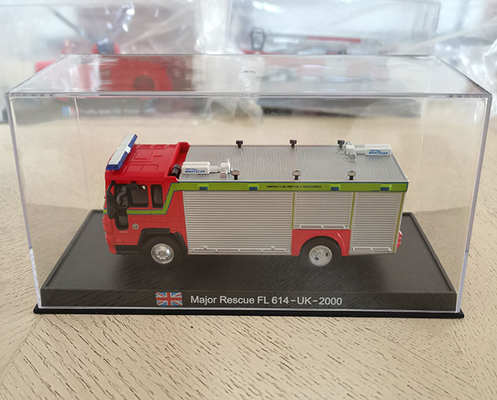 2000 Major Rescue Volvo FL 614 UK Fire Engine 1/64 Scale Diecast Model