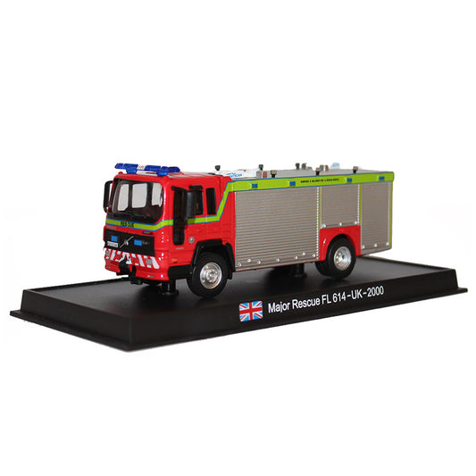 2000 Major Rescue Volvo FL 614 UK Fire Engine 1/64 Scale Diecast Model