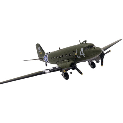 1/100 scale diecast C-47 military transport aircraft model