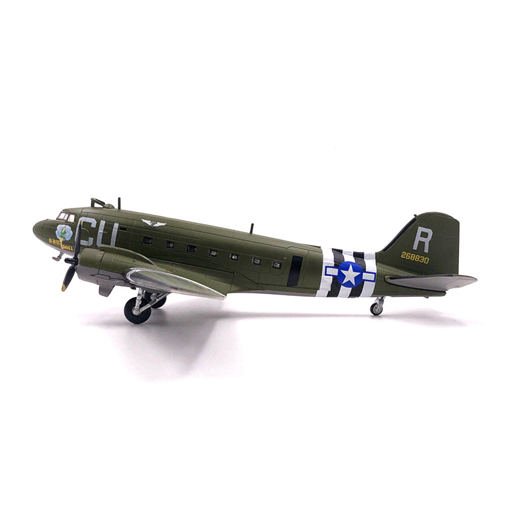 1/100 scale diecast C-47 military transport aircraft model