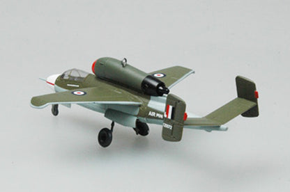 prebuilt 1/72 scale He 162 A-2 fighter aircraft model 36349