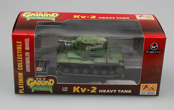 prebuilt 1/72 scale KV-2 heavy tank model 36281