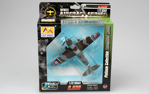 prebuilt 1/72 scale Dewoitine D.520 French fighter aircraft model 36336