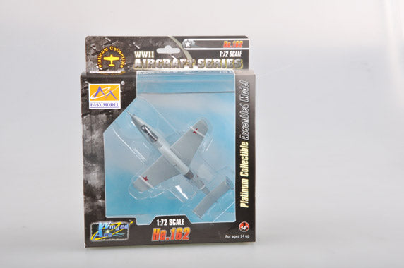 prebuilt 1/72 scale He 162 A-2 fighter aircraft model 36346