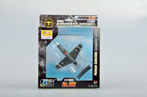 prebuilt 1/72 scale He 162 A-2 fighter aircraft model 36349