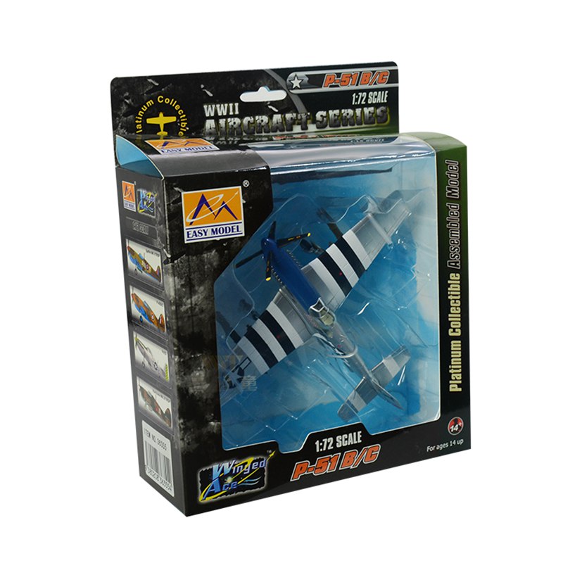 prebuilt 1/72 scale P-51B Mustang fighter aircraft model 36355