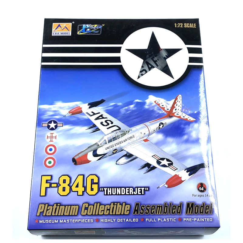 Republic F-84G Thunderjet American turbojet fighter-bomber aircraft  pre-built 1/72 scale plastic collectible military model