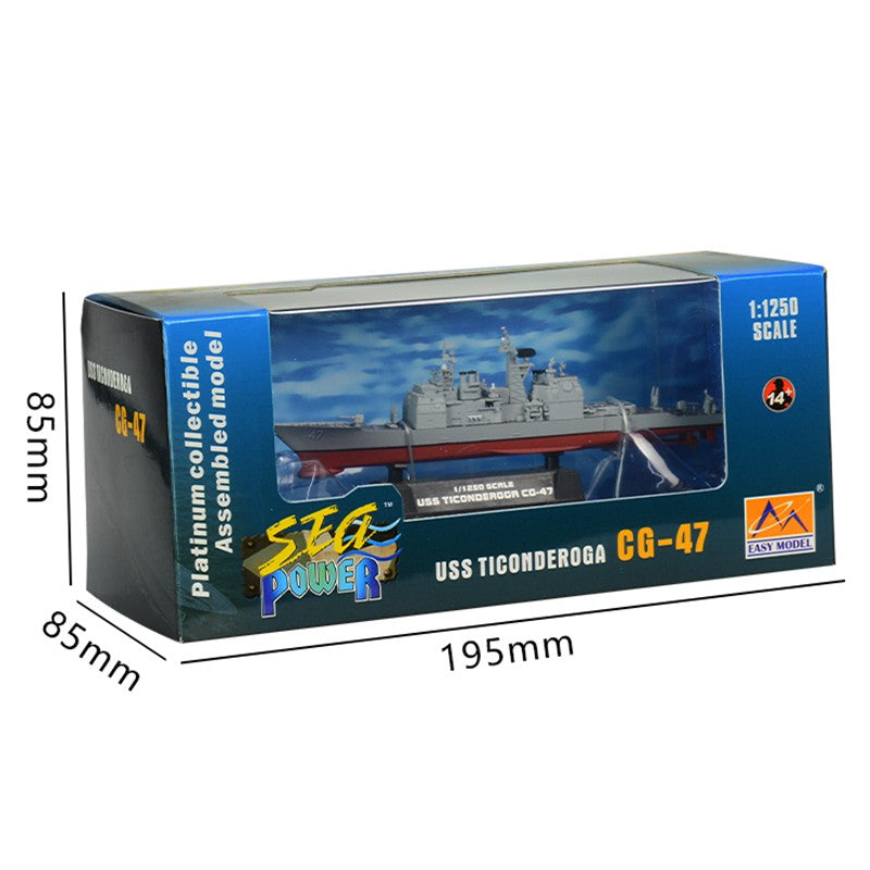 1/1250 scale prebuilt USS Ticonderoga CG-47 cruiser model 37401