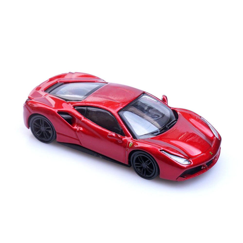 Ferrari 488 GTB (Metallic Red) 1/64 Scale Diecast Metal Sports Car Col ...