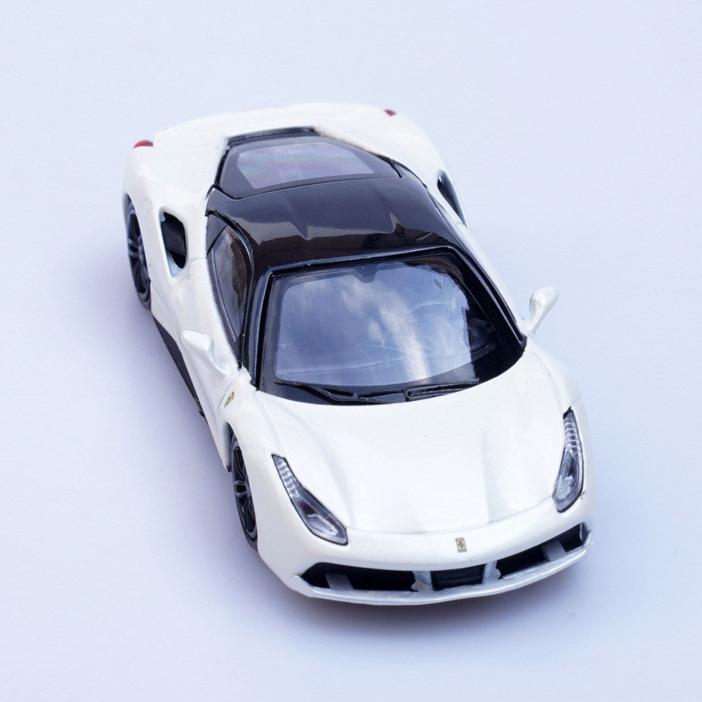 Ferrari 488 GTB (White) 1/64 Scale Diecast Metal Sports Car 