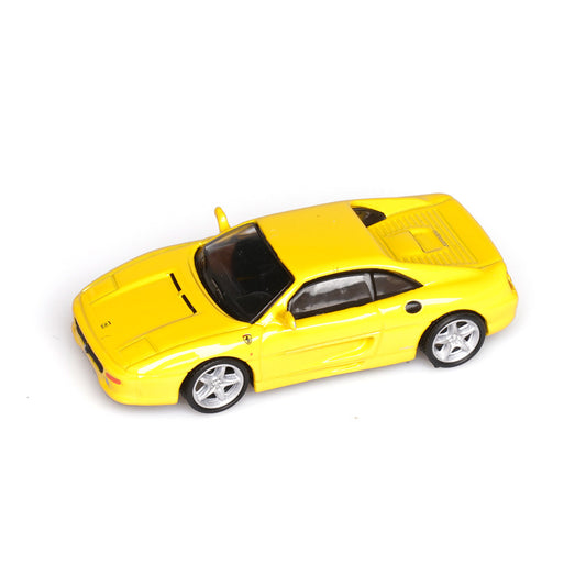 Ferrari F355 Berlinetta (Yellow) 1/64 Scale Diecast Metal Sports Car Collectible Model