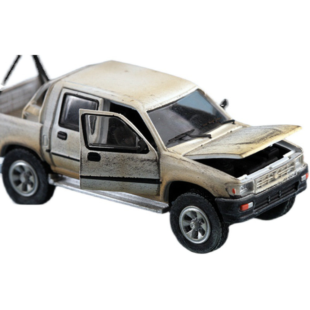 1/72 scale diecast pickup truck with DShK machine gun figures model