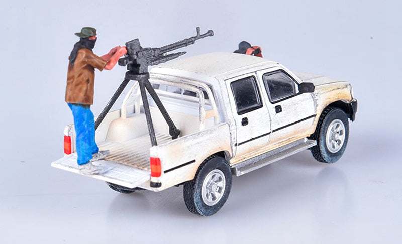 1/72 scale diecast pickup truck with DShK machine gun figures model