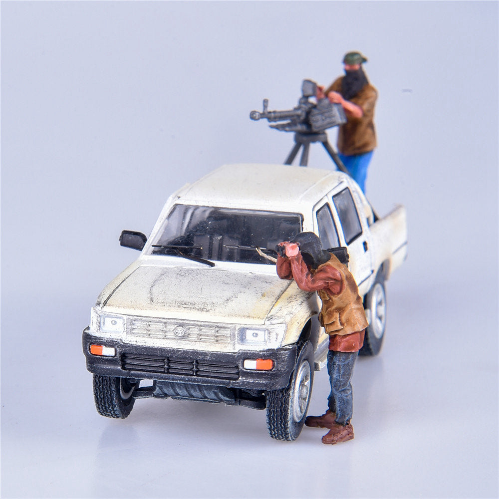 1/72 scale diecast pickup truck with DShK machine gun figures model