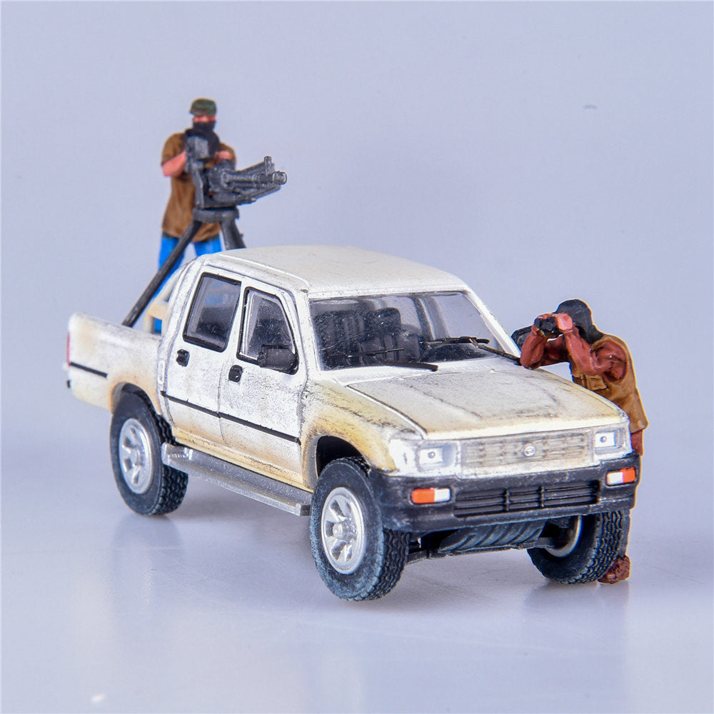 1/72 scale diecast pickup truck with DShK machine gun figures model