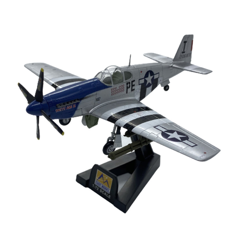 prebuilt 1/72 scale P-51B Mustang fighter aircraft model 36355