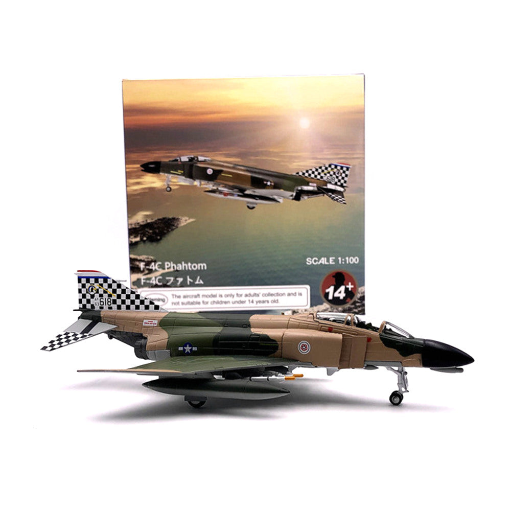 1/100 scale diecast F-4 Phantom II fighter aircraft model